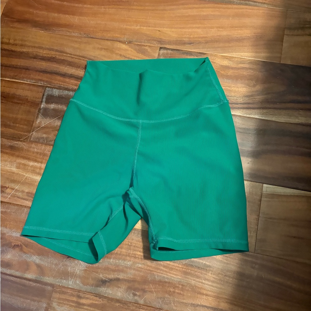 WILO The Label Ribbed Biker Shorts Green Size S High Waist (0514)